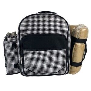 Picnic at Ascot Picnic Backpack with removable blanket for four